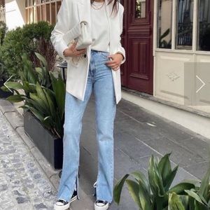 Zara 90s full length split hem jeans